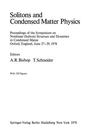 Cover of: Solitons and Condensed Matter Physics | A. R. Bishop
