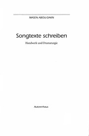 Cover of: Songtexte schreiben by Masen Abou-Dakn