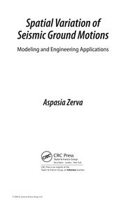 Cover of: Spatial Variation of Seismic Ground Motions | Aspasia Zerva