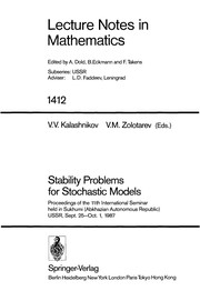 Cover of: Stability problems for stochastic models | 