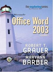 Cover of: Exploring Microsoft Word 2003 Volume 1 (6th Edition) (Grauer Exploring Office 2003 Series)