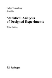 Cover of: Statistical analysis of designed experiments | Helge Toutenburg