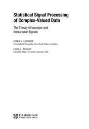 Cover of: Statistical signal processing of complex-valued data | Peter J. Schreier