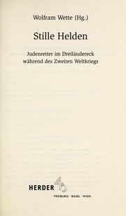 Cover of: Stille Helden by Wolfram Wette