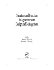 Cover of: Structure and function in agroecosystem design and management | 