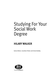 Cover of: Studying for your Social Work Degree