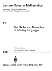 Cover of: The Syntax and semantics of infinitary languages