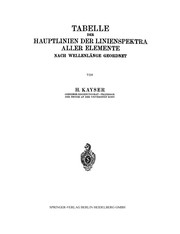 Cover of: Tabelle der Hauptlinien der Linienspektra aller Elemente nach Wellenlänge geordnet by H. Kayser