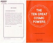 Cover of: The ten great cosmic powers = by S. Shankaranarayanan