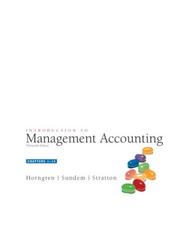 Cover of: Introduction to Management Accounting, Chap. 1-14 (13th Edition)