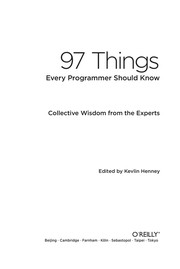 Cover of: 97 Things Every Programmer Should Know by Kevlin Henney