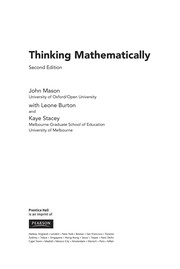 Cover of: Thinking mathematically | Mason, John