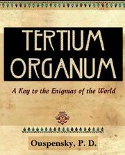 Cover of: Tertium Organum (1922) by P. D. Ouspensky