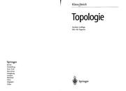 Cover of: Topologie by Klaus Jänich