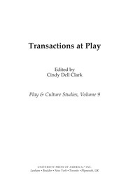 Cover of: Transactions at play | Cindy Dell Clark