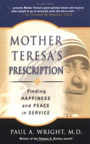 Cover of: Mother Teresa's prescription: finding happiness and peace in service