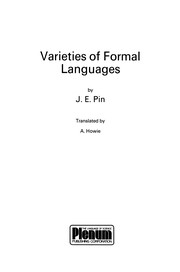 Cover of: Varieties of Formal Languages | J. E. Pin
