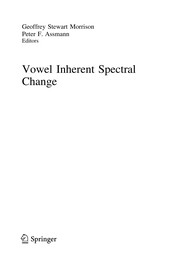 Cover of: Vowel Inherent Spectral Change | Geoffrey Stewart Morrison