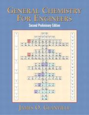 Cover of: General Chemistry for Engineers (Revised printing of Prelimary edition) (2nd Edition) by James Glanville, James Glanville