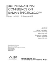 Cover of: XXII International Conference on Raman Spectroscopy,  Boston, MA USA, 8-13 August 2010 | International Conference on Raman Spectroscopy (22nd 2010 Boston, Mass.)