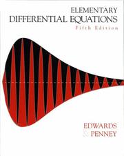 Cover of: Elementary differential equations by C. H. Edwards