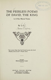 Cover of: The Peerless poems of David | Jane Copley