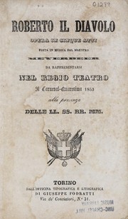 Cover of: Roberto il diavolo: opera in cinque atti
