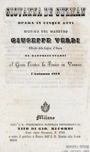 Cover of: Giovanna de Guzman: opera in cinque atti