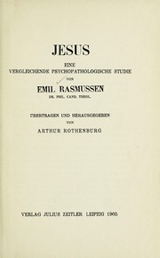 Cover of: Jesus: eine vergleichende psychopathologische Studie