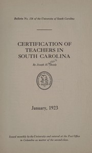 Cover of: Certification of teachers in South Carolina