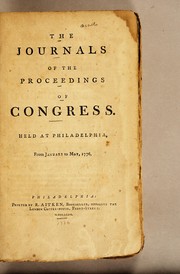 Cover of: The journals of the proceedings of Congress by United States. Continental Congress