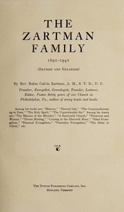 Cover of: The Zartman family, 1692-1942. | Rufus Calvin Zartman