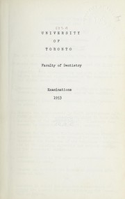 Cover of: Annual Examinations | Faculty of Dentistry, University of Toronto