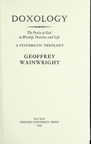Cover of: Doxology | Geoffrey Wainwright