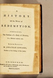 Cover of: A history of the work of redemption by Jonathan Edwards