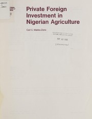 Cover of: Private foreign investment in Nigerian agriculture | Carl Mabbs-Zeno
