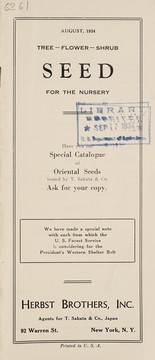 Cover of: Tree, flower, shrub seeds for the nursery | Herbst Brothers Seedsmen, Inc
