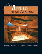 Cover of: Applied linear algebra by Peter J. Olver