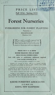 Cover of: Price list fall 1934-spring 1935: evergreens for forest planting