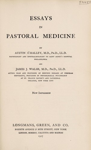 Essays in pastoral medicine by Austin O'Malley