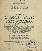 Cover of: Dissertatio botanica de blæria ... by Carl Peter Thunberg