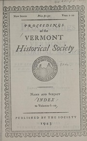 Index to the proceedings of the Vermont Historical Society by Earle W. Newton