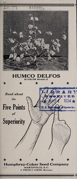 Cover of: HUMCO Delfos, 6102-38 Strain-3 by Humphrey-Coker Seed Company
