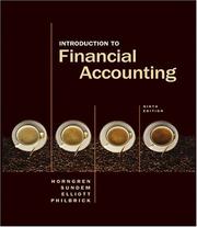 Cover of: Introduction to Financial Accounting (9th Edition) (Charles T Horngren Series in Accounting)