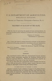 Cover of: Treatment of black rot of the grape