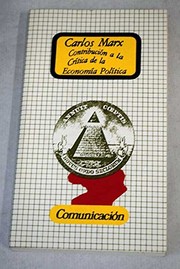 Cover of: Contribución A La Crítica De La Economía Política