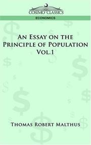 Cover of: An essay on the principle of population: Volume 1