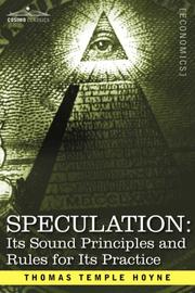 Cover of: SPECULATION | Thomas Temple Hoyne