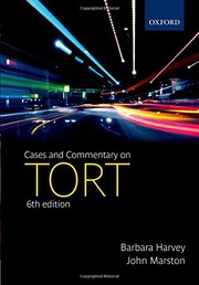 Cover of: Cases and commentary on tort | Barbara Harvey