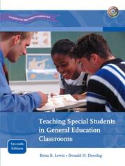 Cover of: Teaching special students in general education classrooms by Rena B. Lewis